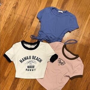 Kids Casual T-Shirt Set - Blue, White, Pink